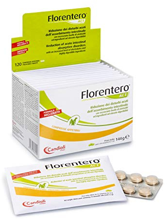 Candioli PA2353 Florentero Mangime Complementare per la Riduzione dei Disturbi Acuti dell'Assorbimento Intestinale per Cani e Gatti, 120 Compresse