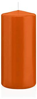 INNA-Glas Candela votiva/Candela a Colonna Maeva, Arancione, 15cm, Ø7cm, 63h - Made in Germany - Candela di Cera/Candela Decorativa