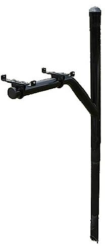Return-to-Center Swing Away Snowplow Proof Mailbox Post - Black Steel Mailbox Extender (36 Inch)