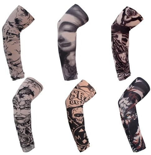 NTRUXZP 6 Stück Gaming Arm Sleeve Premium Gaming Sleeve Anti-Schweiß Effekt temperaturregulierend für performance Verbesserung im Gameplay, Tattoo Ärmel Set Gefälschte Sonnencreme Armlinge