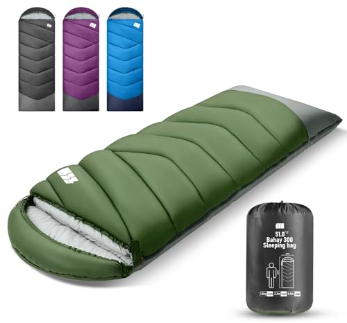 TANSTRIDER Sleeping Bags for Adults Teens, 4 Season Camping Sleeping Bag Waterproof,Machine Washable Backpacking Gear for Cool Weather,Outdoor Tent Hiking Hunting,with Compression Sack,86.6x31.5,4lb