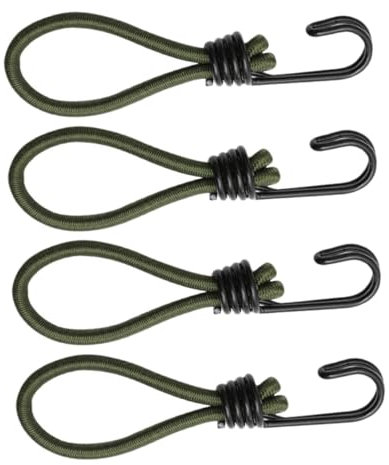 NULYLU Tent Accessories Storm Straps for Tents Latex Bungee Cords Hooks Elastic Rope