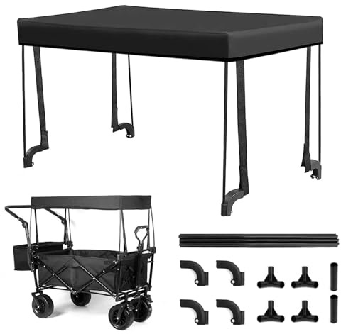 Techo para Carretilla, Funda Impermeable para Carretilla, para Carretilla Plegable por Ambos Lados, Toldo Desmontable, A Prueba De Polvo, Lluvia, Sol Y Hojas, Accesorios para Acampar con Carretilla