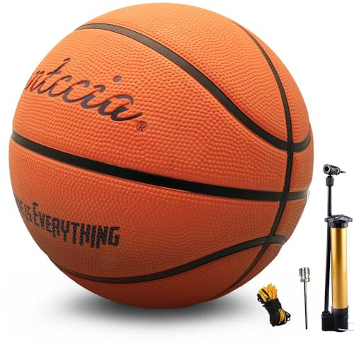 Fantecia Basketball Size 7, Rubber Basketballs with Pump, ideal for Indoor & Outdoor activities