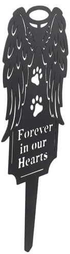 VILLFUL Sturdy Metal Pet Cemetery Markers Dog Memorial Plaque Stake for Garden Graveyard Decor