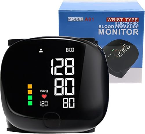 VastCart Automatic Wrist Blood Pressure Monitor with LCD Display, Rechargeable, Adjustable Cuff, Voice Broadcast & Storage Case – BP Machine for Home Use