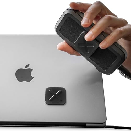 DELTAHUB HoldX magnetiskt fäste – universell telefon och extern enhetshållare för bärbara datorer, skrivbord | starkt magnetiskt stativ för SSD:er och mobil enhet (svart)