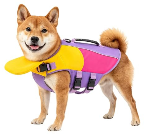 Hund Flytväst Justerbar Flytväst Med Flytande Huvudstöd | Hund Flytväst Med Huvudstöd För Vattenaktiviteter Damm Sjö Bäck Hav Flod Kajak Båtliv Paddleboarding