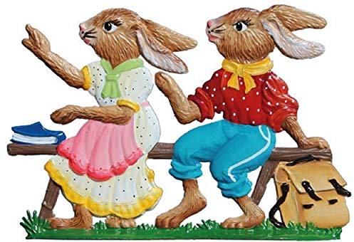 Wilhelm Schweizer Zinnfigur Hasenkinder auf der Schulbank - Teil 2 Jahreshase 2019