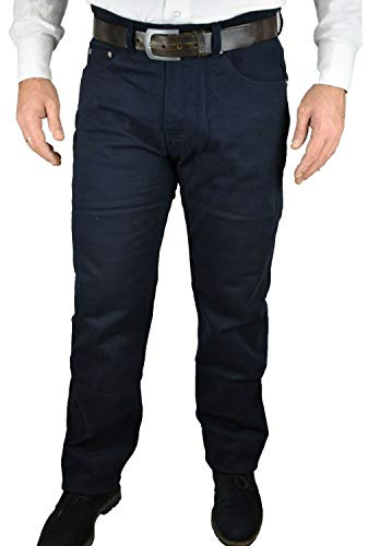 Mastino - Pantalone da Uomo in Fustagno Felpato a Vita Alta Regular Fit Blu (IT, Numero, 50, Regular, Regular, Blu)