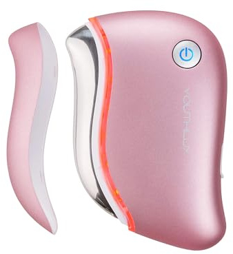 YOUTHLUX ProSculpt Heated Gua Sha Facial Massager – Electric Guasha Tool for Face Sculpting, Relaxation & Skincare | Soothing Vibration Facial Massage Tool with Contoured Design (Rose Gold)