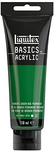 Liquitex 8870044 Basics Acrylfarbe Hookers Grün – 118ml Tube, lichtecht, mittlere Viskosität, seidenglänzend, monopigmentiert, Archivqualität