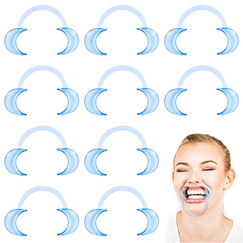 Wangenhalter Mundöffner C-Form Mundwinkelhalter für Dental Zahnaufhellung Mundöffner Challenge Partyspiele Blau 10 Stück