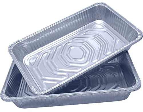 Sunrise Packaging Aluminium Foil Tray [525 x 326 x 79 mm/9000 ml] Rectangular, Food-Safe Gastronorm Pans for Baking/Freezing/Storage, Disposable Foil Containers, 15