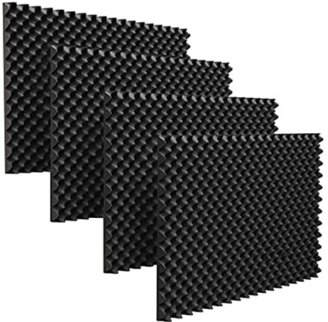 Wisyurt Paquet de 24 Panneaux de Mousse Acoustique Panneau de Traitement D'Insonorisation Ignifuge, Mousse Antibruit pour L'Enregistrement, Etc.