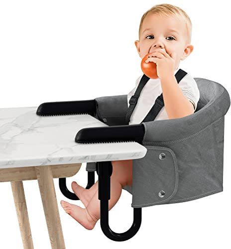 Herrselsam Baby Tischsitz Portable Faltbar Hochstuhl Sitzerhöhung mit Transportbeutel, Babystuhl Boostersitz Babysitz für 2-8.5cm Dicke Tische, Kinder Essen Stuhl Sitzhilfe, Tragbar für Zuhause, Reise