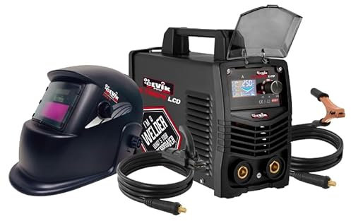CEVIK PRO CE-ULTRA170LCD - Soldador Inverter MMA con Máscara de Soldadura y Portaelectrodo - 170A 40% 230V - Electrodos hasta 3.25mm - Pantalla LCD Digital - Máquina de Soldar Portátil