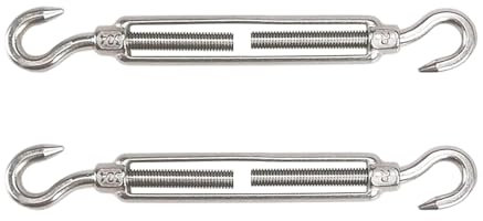YOUZMY 2 Piezas Tensores de Acero Inoxidable,Tensor de Cable M5,Tensor Ajustable de Acero Inoxidable,Tensor de Cuerda de Acero Inoxidable,Tensor de Cable,Tensor de Cuerda,Tensores de Gancho de tensión