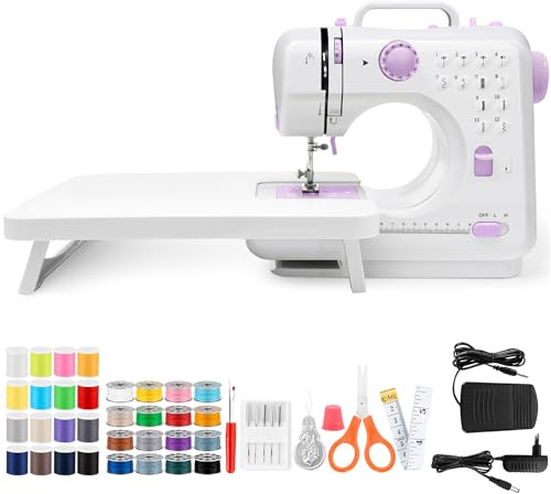 Sewing Machine, Mini Sewing Machine Portable Electric Sewings Machines, 12 Stitches Sewings Machine with LED Light, Sewing Accessory Kit, Ideal for Clothing, Pillowcases, Sheets