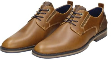 BULLBOXER Dress Casual Shoes, Freizeitschuhe, Businessschuhe, Herrenmode, Schuhe für Männer in Farbe Cognac 45