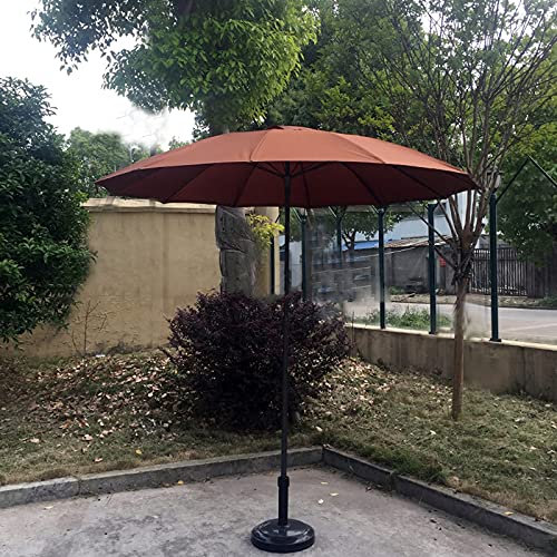 WOTZOV Parasol Rond d'extérieur de 2,17 m, mât en Fer, Hauteur réglable, Parasol de Jardin, Pare-Pluie, Pare-Soleil, pour pavillon, Balcon, terrasse, Table Basse, Parasol d，Brun
