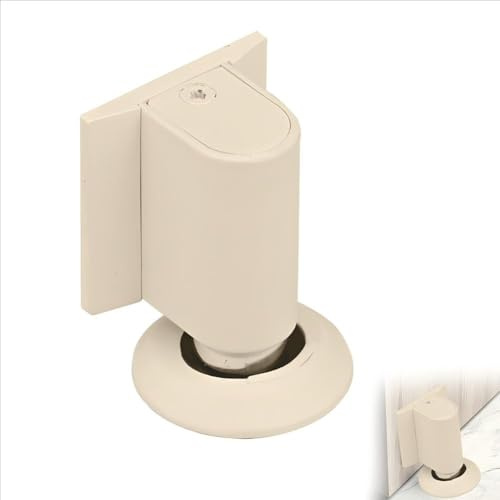 Magnetisk Dörrstopp i Zinklegering, Magnetisk Självhäftande Dörrstopp, Dörrhållare i Metall för Golv, Vindstopp med självhäftande och skruvar, Dörrbuffert Väggskydd, för Kontor, Kök, Sovrum (Vit)