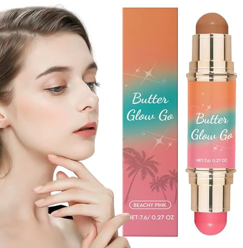 Barra De Rubor | Colorete y Bronceador | Bronceador Contorno 7.6g Acabado Radiante Duradero Para Cara Femenina