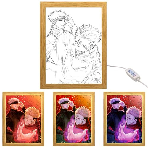 MeYuxg Anime Illuminated Picture Frame, LED Creative Decorative Painting Frame, Gifts for Anime Fans, Brightness Adjustable, Art Decoration for Living Room, Bedroom, Children's Room, K