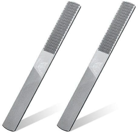 Raspa per legno 4 in 1, piatta e semicircolare, strumento per la lavorazione del legno, pelle, plastica, falegnameria, acciaio al carbonio (2 pezzi)