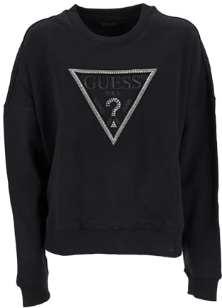 GUESS Tröja (IT, text, L, vanlig, svart E26GU03 W5YQ04KC8I0 JBLK)