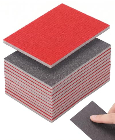 DLPRK 15 Pezzi Spugne Abrasive, Set Carta Abrasiva per Legno e Metallo 100-1000 Grana, Utilizzo a Secco e a Umido