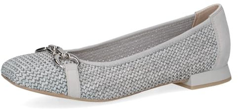 CAPRICE Damen Ballerinas Bast Elegant, Blau (Lt.Blue Comb), 37 EU