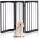 GOPLUS Treppengitter, Absperrgitter braun, Schutzgitter faltbar, Türschutzgitter aus Kiefernholz, Kindergitter Hundeabsperrgitter, 160x76x1,2cm