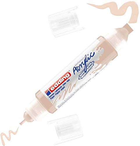 edding 5400 Pennarello Acrilico 3D Double Liner, Beige Caldo, 1 Tubetto di Vernice Acrilica, Doppia Punta 2-3,5-10Mm, Pittura Acrilica per Tele, Tavole, Legno, Colori Impermeabili di Alta Qualità