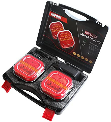 Qiping inalámbrica Luces traseras remolque led magnéticas 12v wireless - recargable, impermeable, sin cable, homologada E