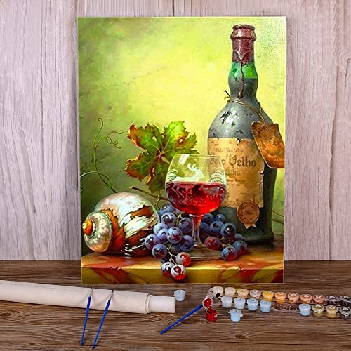 Zdklfm69 Peindre par Nombre Peinture par numéro Ensemble de Cuisine de Fruits Peinture à l'huile de peintures acryliques pour l'art d'adultes (Pas de Cadre) 40x50cm