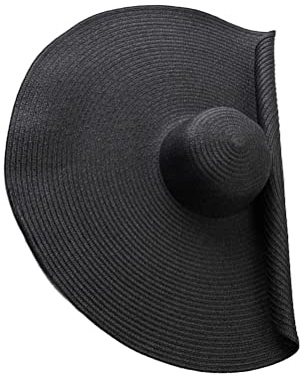 Tianbi Chapeau de Paille à Large Bord pour Femme, Surdimensionné, Souple et Pliable pour la Plage