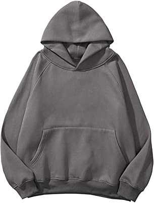 Tomwell Hoodie Damen Herbst Winter Kapuzenpullover Oversize Pullover mit Kapuze Teenager Mädchen Langarm Sweatshirt Casual Pulli mit Taschen G Dunkelgrau XS