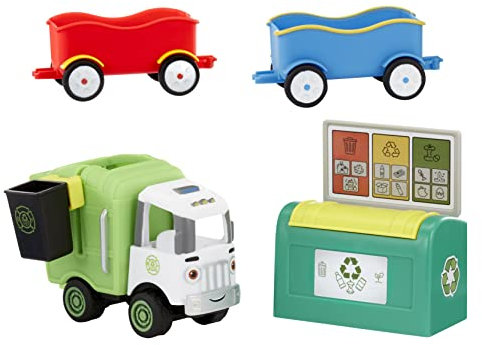 Little Tikes Let's Go Cozy Coupe Müllwagen Spielset mit Schiebe- und Spielfahrzeug für Boden- oder Tischautospaß - für Kleinkinder, Jungen, Mädchen ab 3 Jahren