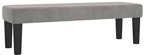 vidaXL Banc Ottoman Banquette Rembourré Banc de Lit Banc d'Entrée Chambre à Coucher Salon Couloir Intérieur Gris Clair 100x30x30 cm Velours