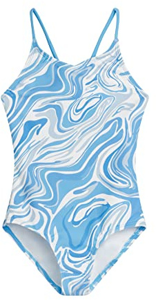 Kanu Surf Girls' Hurricane Beach Sport One Piece, Gigi Blue, 6