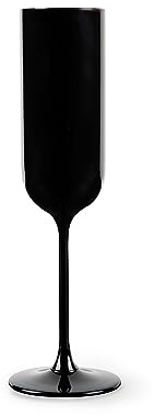 Excelsa Nordic Set 6 Flute Neri, Vetro Spruzzato, Capacità 210 Ml.