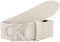 Calvin Klein Jeans Damen Gürtel Round Mono Plaque Leather Belt aus Leder, Beige (Eggshell), 115 cm