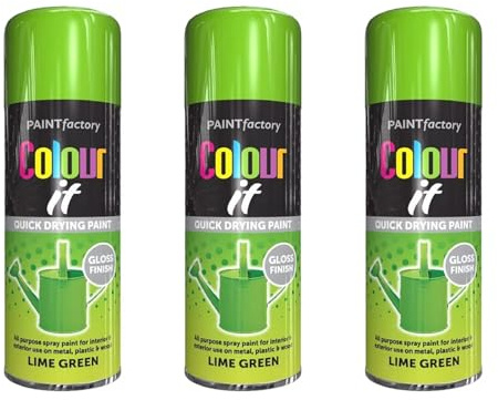 YSAMAX Lime Green Gloss Finish Aerosol Spray, Quick Drying Formula, Ideal Choice For Various Projects Ranging From Automotive Touch-Ups To DIY Home Renovations, (3PCS)