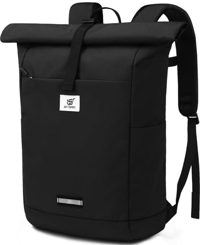 SKYSPER Sac à Dos Homme Extensible Sacs a dos Rolltop pour Voyage Vélo Travail College pour Adolescents Hommes Femmes