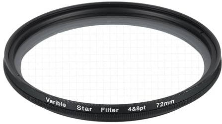 sourcing map 72mm Variable Star Filter, Starburst Lens Filter 4-8 Points Sparkle Effect Camera Lens Filters for Night Scenery Glassworks,1Pcs