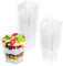 VFANDV Desserttassen Set, 25 Stück aus 160ml Wiederverwendbar Quadratischer Desserttassen, Plastikbecher, DIY Dessertschalen für Pudding Mousse Eiscreme Dessert Party