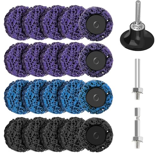 Kizaten 20 Piezas Discos de Limpieza Gruesos,Disco CSD de 50 mm,Discos de Limpieza para Amoladora Angular,Posibilidad de Tratamientos de Eliminación de Pintura,Óxido,Soldadura y Oxidación