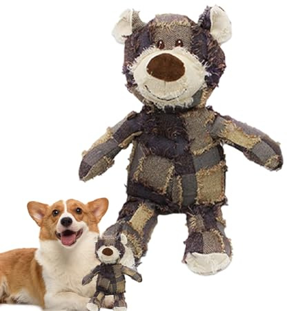 Juguete indestructible para perros de oso – Juguetes interactivos para perros grandes y pequeños, juguetes masticables para perros de peluche, para suministros para mascotas