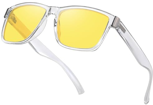 Ulknyss Lunettes Conduite de Nuit Homme Femme Polarisés Anti éblouissement Verre Jaune Lunette Vision Nocturne